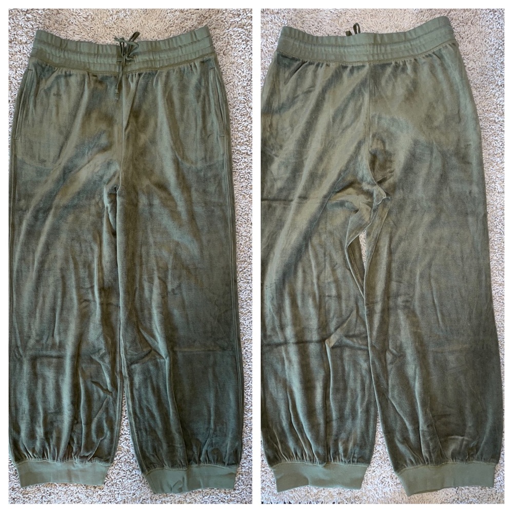 J Crew Relaxed Velour Jogger Lounge Pant Olive Green Size Medium